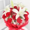 white lilies and red carnations bunch1